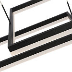 Подвесной светильник светодиодный с 2-мя черными прямоугольными плафонами из алюминия и акрила с пультом для регулировки света Smeragde Light Black варинант исполнения - 3 | Loft Concept в Краснодаре