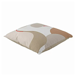 Подушка декоративная хлопковая бежевого цвета с абстрактным принтом Elysian Flow Sand варинант исполнения - 1 | Loft Concept в Краснодаре