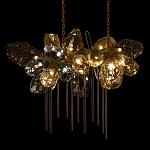 Люстра подвесная с 22-мя гранёными стеклянными плафонами с вертикальными подвесками Gilded Mirage  варинант исполнения - 8 | Loft Concept в Краснодаре