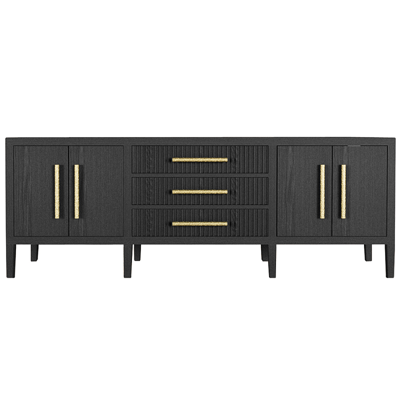 Большая VT-тумба Primo шпон Черный дуб Черный Золотой в Краснодаре | Loft Concept 