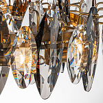 Люстра подвесная круглая с овальными подвесками из стекла дымчатого цвета Harlow Crystal Round варинант исполнения - 2 | Loft Concept в Краснодаре