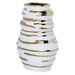 Ваза белая с рельефной поверхностью и золотыми полосами Vase Beehive варинант исполнения - 1 | Loft Concept в Краснодаре