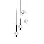 Люстра светодиодная каскадная с 4-мя сферическими стеклянными плафонами Splatter варинант исполнения - 2 | Loft Concept в Краснодаре