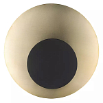 Бра круглое в сочетании золотистого и чёрного цвета Round Sconce Gold and Black варинант исполнения - 1 | Loft Concept в Краснодаре