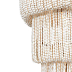 Трехъярусная люстра с подвесками из круглых деревянных бусин белая White Beads Three-tier Chandelier  варинант исполнения - 5 | Loft Concept в Краснодаре