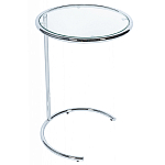 Приставной столик на серебристом основании с столешницей из стекла Noir варинант исполнения - 1 | Loft Concept в Краснодаре