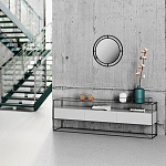 Настенное зеркало круглой формы в черной металлической раме BUBBLE MIRROR BLACK варинант исполнения - 2 | Loft Concept в Краснодаре