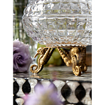 Конфетница прозрачная стеклянная на бронзовых ножках в виде морских коньков с крышкой в виде ракушки Eden Garden варинант исполнения - 5 | Loft Concept в Краснодаре