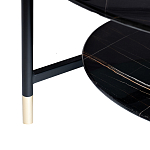 Стол журнальный круглый черный с полкой Inherence варинант исполнения - 5 | Loft Concept в Краснодаре