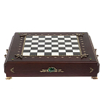 Шахматы в ларце из натуральных камней Долерит Малахит Мрамор Decorative Thematic Chess Русь варинант исполнения - 1 | Loft Concept в Краснодаре
