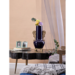 Ваза темно-синяя фарфоровая с бронзовыми ручками и ножками Eden Garden варинант исполнения - 6 | Loft Concept в Краснодаре