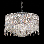 Люстра круглая с хрустальными подвесками на серебряном каркасе Roul Crystal Light варинант исполнения - 3 | Loft Concept в Краснодаре