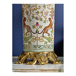 Ваза высокая из фарфора на бронзовом основании Turquoise Blooming Garden варинант исполнения - 7 | Loft Concept в Краснодаре