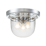 Потолочный светильник для ванных комнат с круглым стеклянным плафоном и тремя лампами Quoizel варинант исполнения - 6 | Loft Concept в Краснодаре