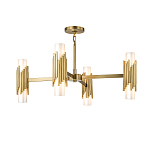 Люстра цвета латунь с 4-мя матовыми цилиндрическими плафонами Elstead Lighting варинант исполнения - 1 | Loft Concept в Краснодаре