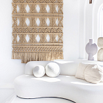 Панно на стену плетеное Макраме бежевый цвет  варинант исполнения - 3 | Loft Concept в Краснодаре