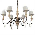 Люстра на металлическом основании с 6-ю белыми тканевыми абажурами Terrain варинант исполнения - 7 | Loft Concept в Краснодаре