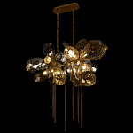 Люстра подвесная с 18-ю стеклянными плафонами с вертикальными подвесками Gilded Mirage  варинант исполнения - 6 | Loft Concept в Краснодаре