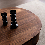 Кофейный стол овальный из дерева с 2-мя ящиками Coffee Walnut Table варинант исполнения - 4 | Loft Concept в Краснодаре