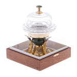 Икорница с декором "Три рыбки" с гравировкой и натуральным камнем Нефрит Decorative Cavair Dishes варинант исполнения - 6 | Loft Concept в Краснодаре