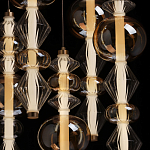 Люстра с плафонами из прозрачного и янтарного стекла в виде шаров и ромбов Gabriel Scott Luna варинант исполнения - 6 | Loft Concept в Краснодаре