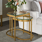 Комплект из 2-х приставных столиков на металлическом основании цвета латунь Ambassador варинант исполнения - 4 | Loft Concept в Краснодаре