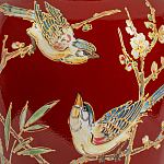 Настольная лампа бордовая с изображением птиц Slip Away варинант исполнения - 6 | Loft Concept в Краснодаре