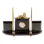 Настольный канцелярский набор из нефрита с декором в виде льва Golden Lion варинант исполнения - 1 | Loft Concept в Краснодаре