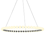 Люстра светодиодная кольцевая с круглыми плафонами белого цвета PEARLS Suspension 80 варинант исполнения - 1 | Loft Concept в Краснодаре