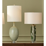 Настольная лампа керамическая с кремовым абажуром Scenic Column варинант исполнения - 6 | Loft Concept в Краснодаре