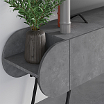 ТВ-тумба серая с 2-мя откидными дверцами и 2-мя открытыми полками CAPSULE TV STAND RETRO GREY варинант исполнения - 4 | Loft Concept в Краснодаре