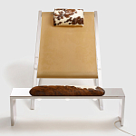 Дизайнерское кресло на металлическом каркасе с подставкой для ног Poltronova Mies Armchair варинант исполнения - 3 | Loft Concept в Краснодаре