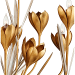 Люстра золотого цвета в виде цветков крокуса Hanging Flowers варинант исполнения - 1 | Loft Concept в Краснодаре