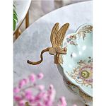 Чаша из голубого фарфора на бронзовых ножках с рисунком цветов и фигурками стрекоз Blue Garden варинант исполнения - 5 | Loft Concept в Краснодаре