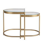 Комплект из 2-х приставных столиков на металлическом основании цвета латунь Ambassador варинант исполнения - 2 | Loft Concept в Краснодаре