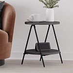 Стол приставной с 2-мя круглыми столешницами цвета антрацит ESSEL SIDE TABLE ANTHRACITE варинант исполнения - 5 | Loft Concept в Краснодаре