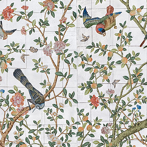 Обои ручная роспись Abbotsford Mauve Silver