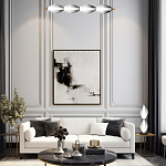 Подвесной светильник линейный в сочетании двух разных фактур стекла Enchanting варинант исполнения - 5 | Loft Concept в Краснодаре