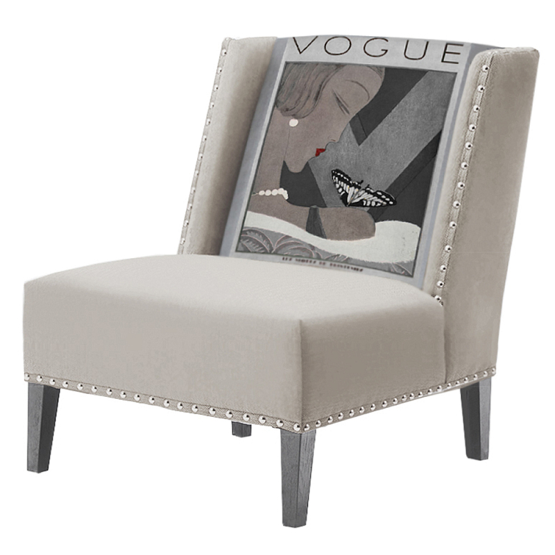 FUN Armchair  Vogui II Beige Дизайнерское кресло с цветным принтом Бежево-серый в Краснодаре | Loft Concept 