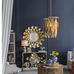 Зеркало круглое настенное в металлической раме Sunny Golden Petals варинант исполнения - 6 | Loft Concept в Краснодаре