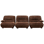 Кресло без подлокотников коричневое ну круглых деревянных ножках Loup Plush Armchair Brown варинант исполнения - 3 | Loft Concept в Краснодаре