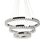 Люстра с тремя кольцами цвета хром и прозрачными хрустальными шарами по периметру Sacramento Transparent Balls Chandelier варинант исполнения - 1 | Loft Concept в Краснодаре