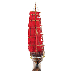 Декоративная модель деревянного парусника с красными парусами в подарочной упаковке With The low варинант исполнения - 3 | Loft Concept в Краснодаре