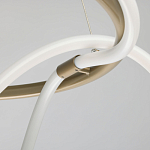 Люстра подвесная круглая золотого цвета с белыми изогнутыми световыми линиями Luke Lampco Tracer Lamp варинант исполнения - 7 | Loft Concept в Краснодаре