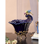 Чаша темно-синего цвета из фарфора с разноцветной птичкой Eden Garden porcelain and bronze варинант исполнения - 13 | Loft Concept в Краснодаре