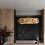 Люстра круглая из толстых деревянных реек Wooden Slats варинант исполнения - 4 | Loft Concept в Краснодаре