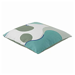 Подушка декоративная хлопковая мятного цвета с абстрактным принтом Elysian Flow Breeze варинант исполнения - 1 | Loft Concept в Краснодаре