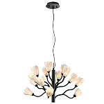 Люстра подвесная черного цвета с ветвями и белыми фарфоровыми цветами Floralis варинант исполнения - 4 | Loft Concept в Краснодаре