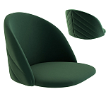 Барный стул со спинкой и металлической подставкой на 4-х деревянных ножках Зеленый Велюр Vendramin Chair варинант исполнения - 2 | Loft Concept в Краснодаре