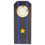 Часы погон подарочные настольные Авиация ВМФ из натурального камня Змеевик Military Clock варинант исполнения - 10 | Loft Concept в Краснодаре